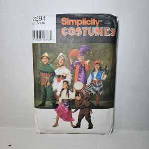 Simplicity Childs Halloween Costume Pattern 7294 SIZE A S, M, L Uncut